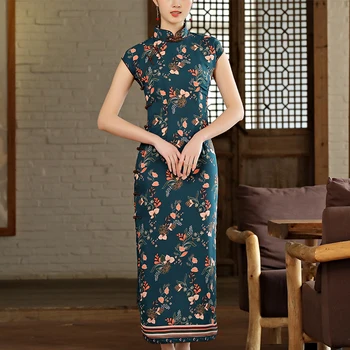 Customized Women Lady Chiffon Wrinkle-free Traditional Chinese Dress Mandarin Collar Qipao Oversize Long Slim Split Cheongsam
Customized Women Lady Chiffon Wrinkle-free Traditional Chinese Dress Mandarin Collar Qipao Oversize Long Slim Split Cheongsam