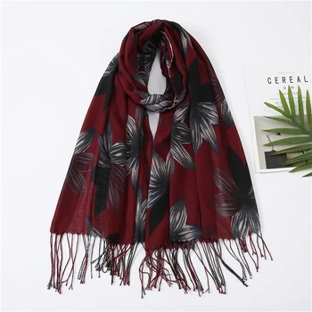Punk Leaf Print Women Hijab Scarf Warm Tassel Winter Pashmina Shawls Wraps Foulard Lady Cotton Head Neck Scarves 2020 Fashion
Punk Leaf Print Women Hijab Scarf Warm Tassel Winter Pashmina Shawls Wraps Foulard Lady Cotton Head Neck Scarves 2020 Fashion