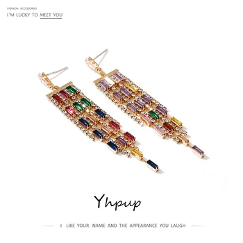 Yhpup Luxury Zirconia Tassel Dangle Earrings Temperament Exquisite Pendientes Bridal Jewelry Copper S925 for Female Wedding New
Yhpup Luxury Zirconia Tassel Dangle Earrings Temperament Exquisite Pendientes Bridal Jewelry Copper S925 for Female Wedding New