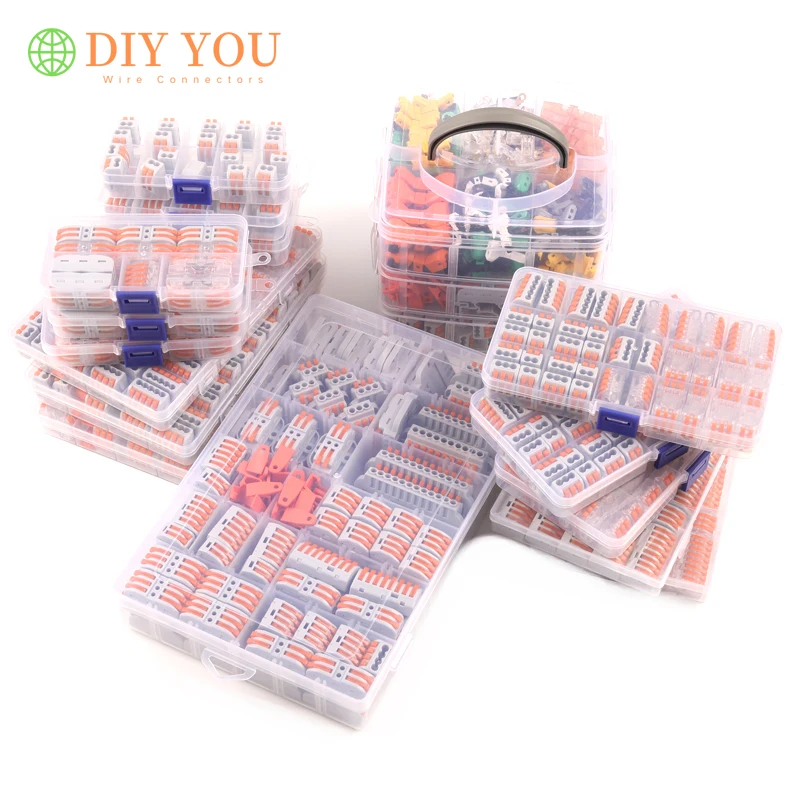 Mixed boxed Cable Connector sets Universal Compact Electrical Wire Terminal block Led lighting Spring wiring Quick connectors
Mixed boxed Cable Connector sets Universal Compact Electrical Wire Terminal block Led lighting Spring wiring Quick connectors