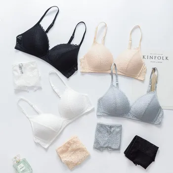 Sexy Lace Bra & Brief Sets One-Piece Push Up Bra and Panties Set Wire Free Bra Women Solid Color Underwear
Sexy Lace Bra & Brief Sets One-Piece Push Up Bra and Panties Set Wire Free Bra Women Solid Color Underwear