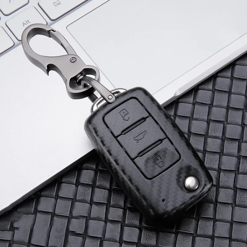 Автомобильный глянцевый чехол для ключа из углеродного волокна VW Golf 7 Bora POLO GOLF Passat