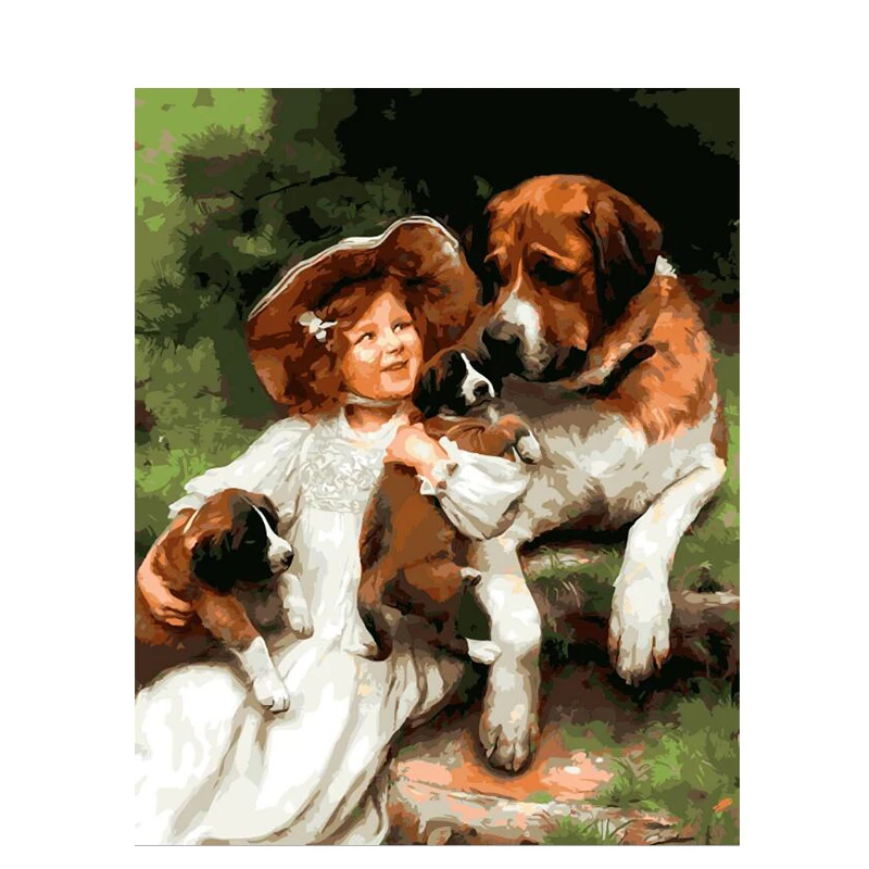 DIY Kits Painting By Numbers Child And Dogs On Canvases With Framed Coloring Drawing Oil Picture By Numbers Home Decoration Art
DIY Kits Painting By Numbers Child And Dogs On Canvases With Framed Coloring Drawing Oil Picture By Numbers Home Decoration Art