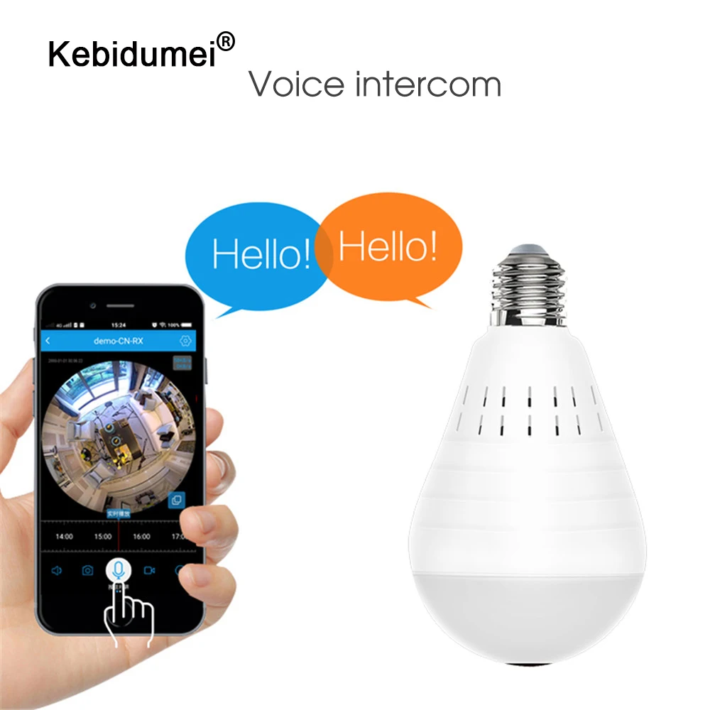 kebidumei Panoramic 360 Degree Bulb Light IP Camera Wireless Wifi Fisheye Lens 960P HD Lamp Camera Indoor Home Security Camera
kebidumei Panoramic 360 Degree Bulb Light IP Camera Wireless Wifi Fisheye Lens 960P HD Lamp Camera Indoor Home Security Camera