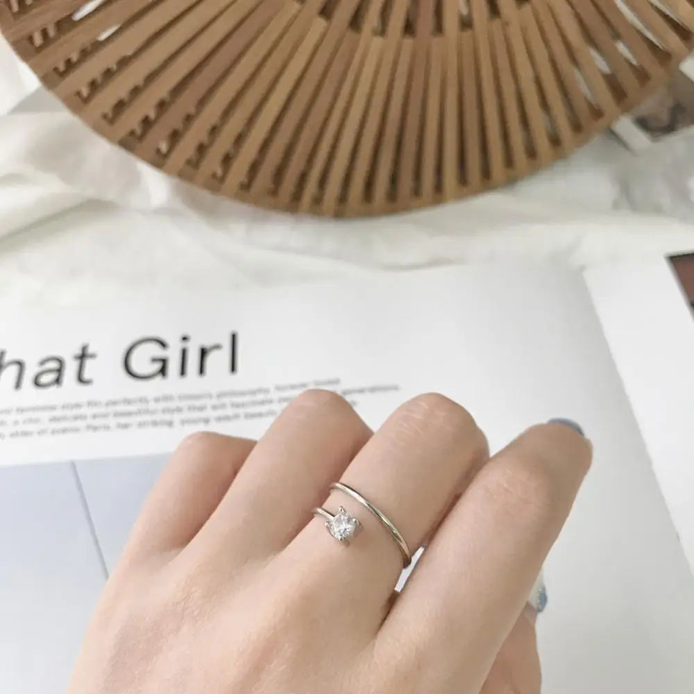 MLKENLY 925 Sterling Silver Mini with the trend of fashion simple spiral zircon personality Opening Ring For Women Gift
MLKENLY 925 Sterling Silver Mini with the trend of fashion simple spiral zircon personality Opening Ring For Women Gift