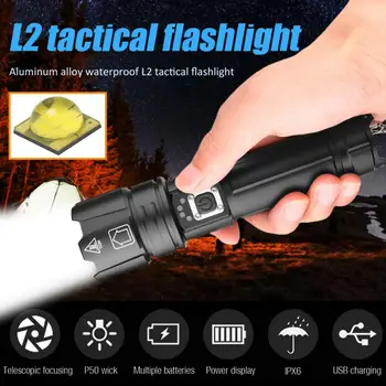 Powerful XH-P70 Micro USB Rechargable Waterproof Zoom Flashlight T6061 Aluminum Alloy 18650/26650 Battery Best Camping Outdoor 
Powerful XH-P70 Micro USB Rechargable Waterproof Zoom Flashlight T6061 Aluminum Alloy 18650/26650 Battery Best Camping Outdoor