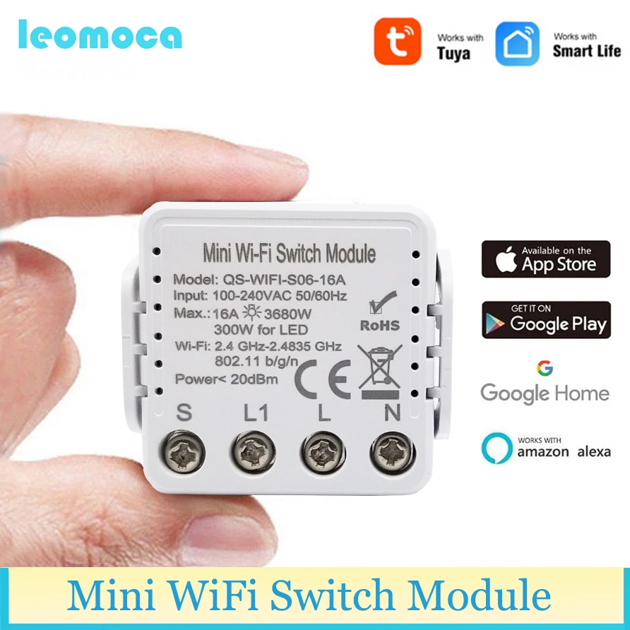 Tuya Smart Light Switch Mini WiFi Switch 16A Smart Home Tuya APP Remote Control Works with Alexa/Google Home/Siri
Tuya Smart Light Switch Mini WiFi Switch 16A Smart Home Tuya APP Remote Control Works with Alexa/Google Home/Siri