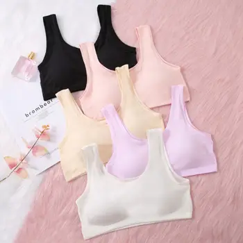 KLV 1PC Puberty Teenage Girls Sports Wireless Underwear Thin Cup Ribbed Knit Cotton Bra Wide Strap Seamless Bralette 8-16T 
KLV 1PC Puberty Teenage Girls Sports Wireless Underwear Thin Cup Ribbed Knit Cotton Bra Wide Strap Seamless Bralette 8-16T
