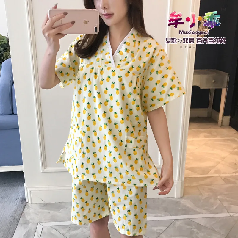 Cotton Top Grade Home Pajamas Korean-style Japanese Style Printed Nanometer V-neck Cute Bathing Suit Moisture-wicking Clothing W
Cotton Top Grade Home Pajamas Korean-style Japanese Style Printed Nanometer V-neck Cute Bathing Suit Moisture-wicking Clothing W