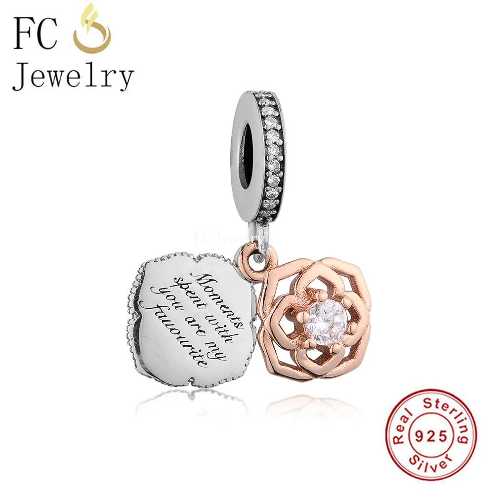 

FC Jewelry Fit Original Pan Charms Bracelet 925 Silver Moments Spent With You Are My Favourite Bead For Making Berloque 2022