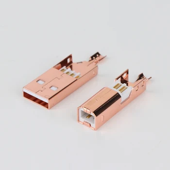 one set Rose Plated USB A + USB B Type A-B Plug For DIY USB Cable 
one set Rose Plated USB A + USB B Type A-B Plug For DIY USB Cable