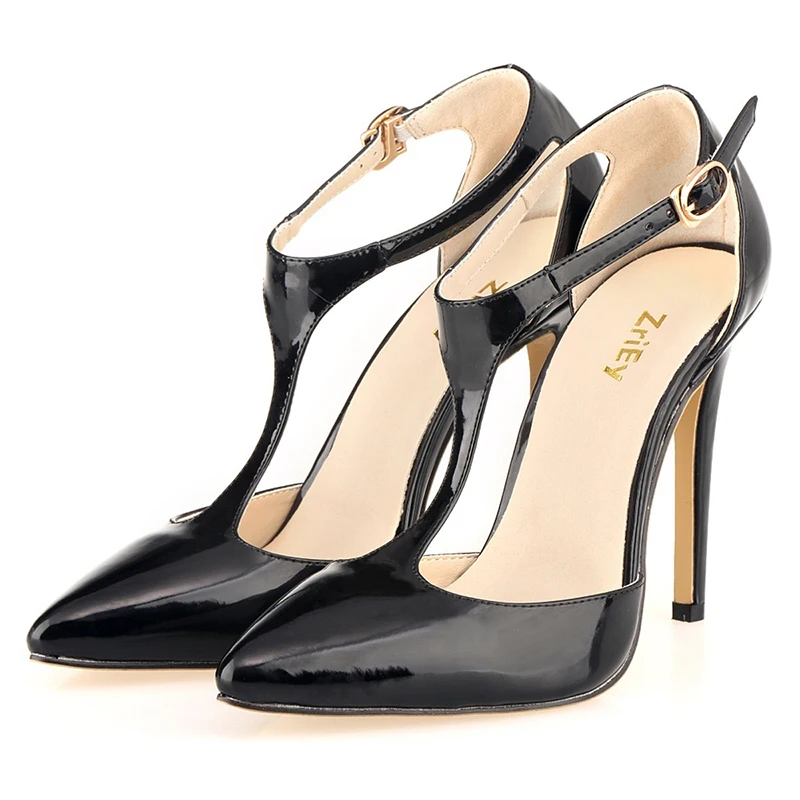 Women's Fashion Pointed Toe T-Strap Sandals Buckle Ankle Strap Patent Leather OL Casual High Heel Office Shoes Red Wedding Pumps
Women's Fashion Pointed Toe T-Strap Sandals Buckle Ankle Strap Patent Leather OL Casual High Heel Office Shoes Red Wedding Pumps