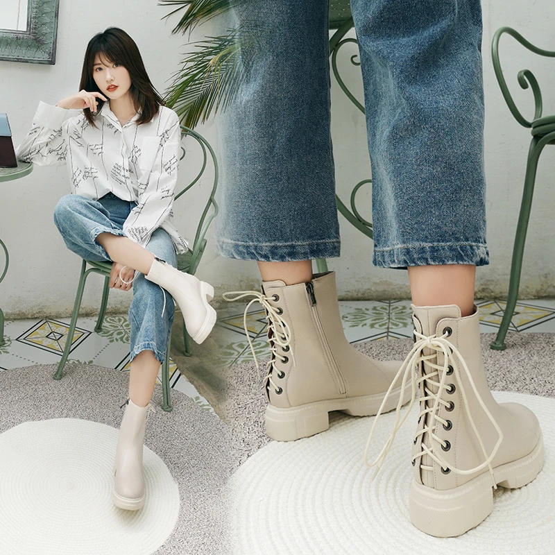 Chelsea Boots Female Leather Women Boots 2019 Thick Heels Ankle Boots For Women Round Toe Winter Shoes Women Flat Platform Boots
Chelsea Boots Female Leather Women Boots 2019 Thick Heels Ankle Boots For Women Round Toe Winter Shoes Women Flat Platform Boots