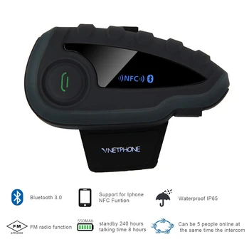 VNETPHONE 5 Riders Group Talk V8 VS Bluetooth Intercom Moto Helmet NFC Motorcycle Communicator Helmet Headset with FM
VNETPHONE 5 Riders Group Talk V8 VS Bluetooth Intercom Moto Helmet NFC Motorcycle Communicator Helmet Headset with FM