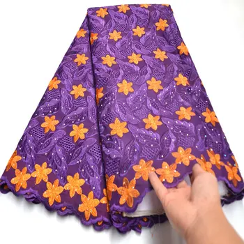 Purple Orange African Swiss Voile Lace Material Embroidered Brode Suisse High Quality 100% Cotton Nigerian Dry Lace Fabric Ki040
Purple Orange African Swiss Voile Lace Material Embroidered Brode Suisse High Quality 100% Cotton Nigerian Dry Lace Fabric Ki040