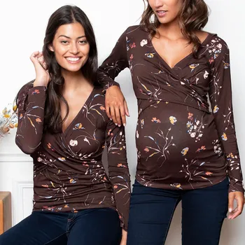 Women Pregnant Nusring Maternity V-Neck Long Sleeve Ruffles Printed Blouse Tops Blouses Shirts Mama Clothes Pregnancy T-shirt
Women Pregnant Nusring Maternity V-Neck Long Sleeve Ruffles Printed Blouse Tops Blouses Shirts Mama Clothes Pregnancy T-shirt