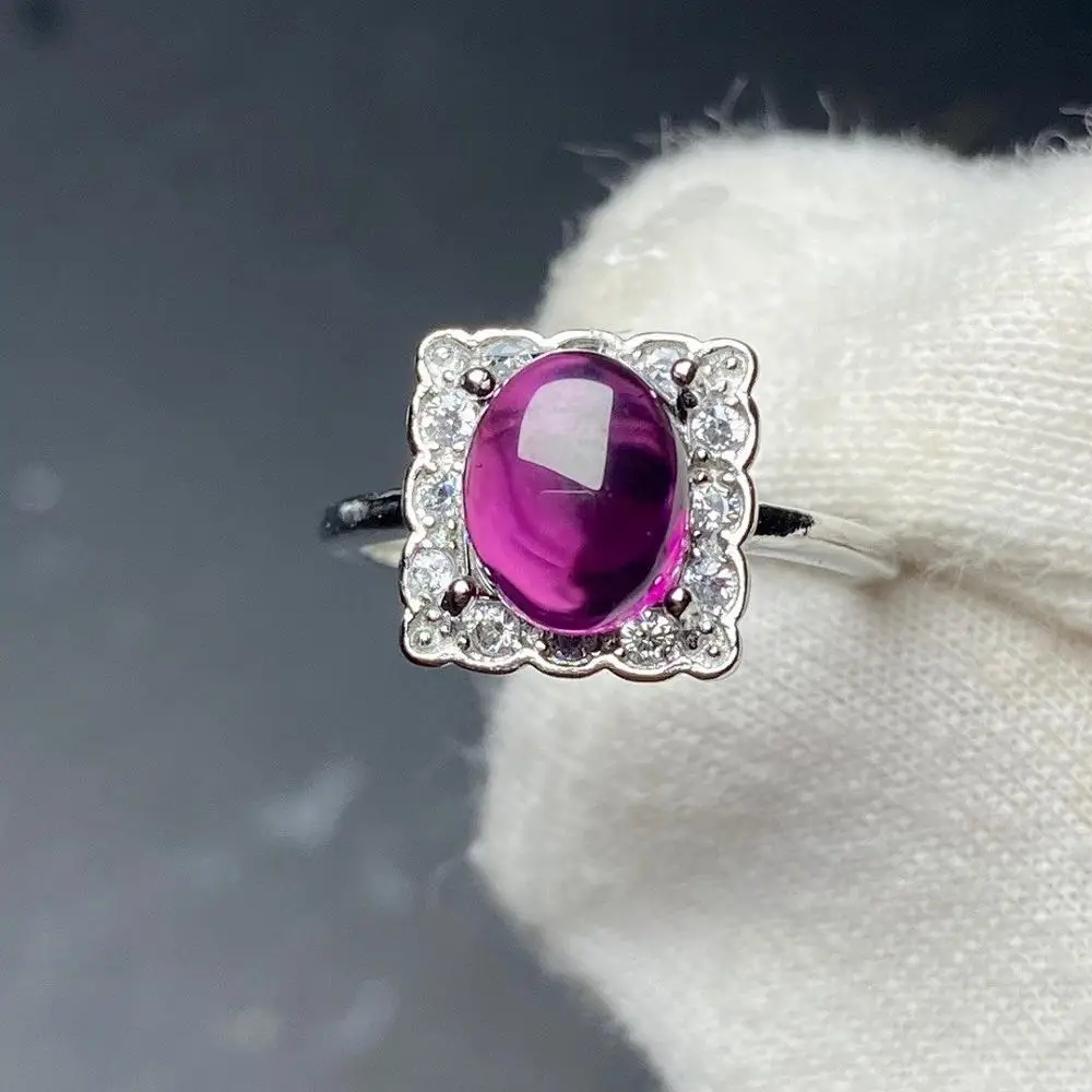 

Purple tooth black garnet ring bijoux femme fashion jewelry moda feminina jewelry charms sieraden joyas de plata