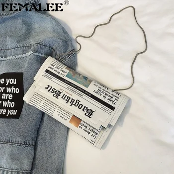 Creative Funny Newspaper Envelope Bag INS New Personality Letter Printing Female Clutch Bag PU Chain Messenger Bag Small Satchel
Creative Funny Newspaper Envelope Bag INS New Personality Letter Printing Female Clutch Bag PU Chain Messenger Bag Small Satchel