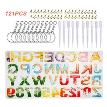 121pcs/set Letters Resin Casting Mold DIY Silicone Pendant Keyring Making Mold Set for DIY Jewelry Making Tools
121pcs/set Letters Resin Casting Mold DIY Silicone Pendant Keyring Making Mold Set for DIY Jewelry Making Tools