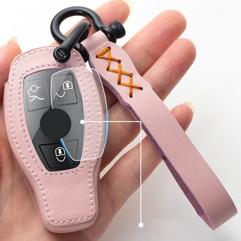 Leather Car Key Case Cover Keychain For Mercedes benz CLS CLA GL R SLK AMG W202 A B C S class 2017 E Class W213 2018 Accessories
Leather Car Key Case Cover Keychain For Mercedes benz CLS CLA GL R SLK AMG W202 A B C S class 2017 E Class W213 2018 Accessories