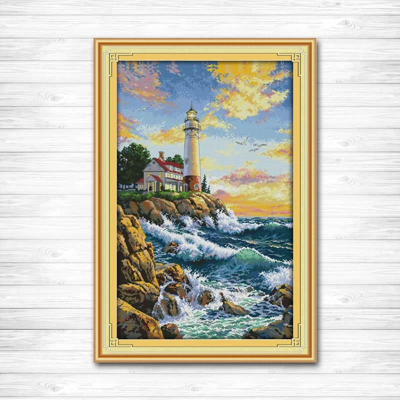The lighthouse sea scenery decor paintings counted print on canvas DMC 14CT11CT DMS Cross Stitch Embroider Home Decor Needlework
The lighthouse sea scenery decor paintings counted print on canvas DMC 14CT11CT DMS Cross Stitch Embroider Home Decor Needlework