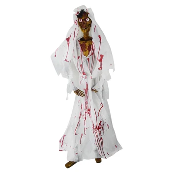 165cm Horror White Clothes Bride Screaming Ghost Bride Glow Eyes Scary Haunted House Escape Tricky Toy Halloween Props
165cm Horror White Clothes Bride Screaming Ghost Bride Glow Eyes Scary Haunted House Escape Tricky Toy Halloween Props