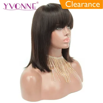 YVONNE 13x6 Short BOB Wigs With Bangs Brazilian Virgin Hair Straight Lace Front Human Hair Wig For Women Natural Color
YVONNE 13x6 Short BOB Wigs With Bangs Brazilian Virgin Hair Straight Lace Front Human Hair Wig For Women Natural Color