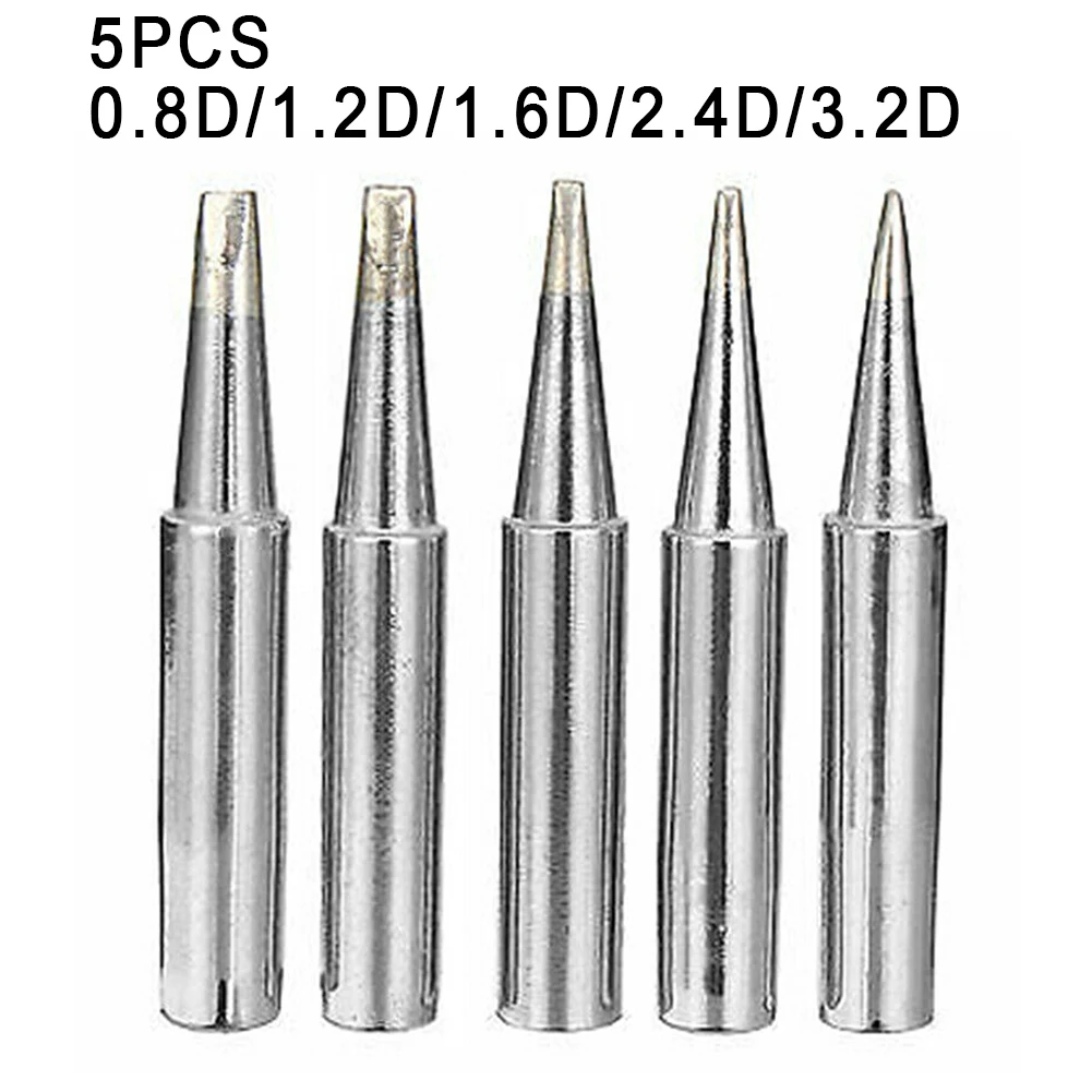 5Pcs 900M-T Soldering Iron Tips 0.8D/1.2D/1.6D/2.4D/3.2D Lead-free Copper Welding Tip For Hakko Soldering Rework Station 907 933
5Pcs 900M-T Soldering Iron Tips 0.8D/1.2D/1.6D/2.4D/3.2D Lead-free Copper Welding Tip For Hakko Soldering Rework Station 907 933