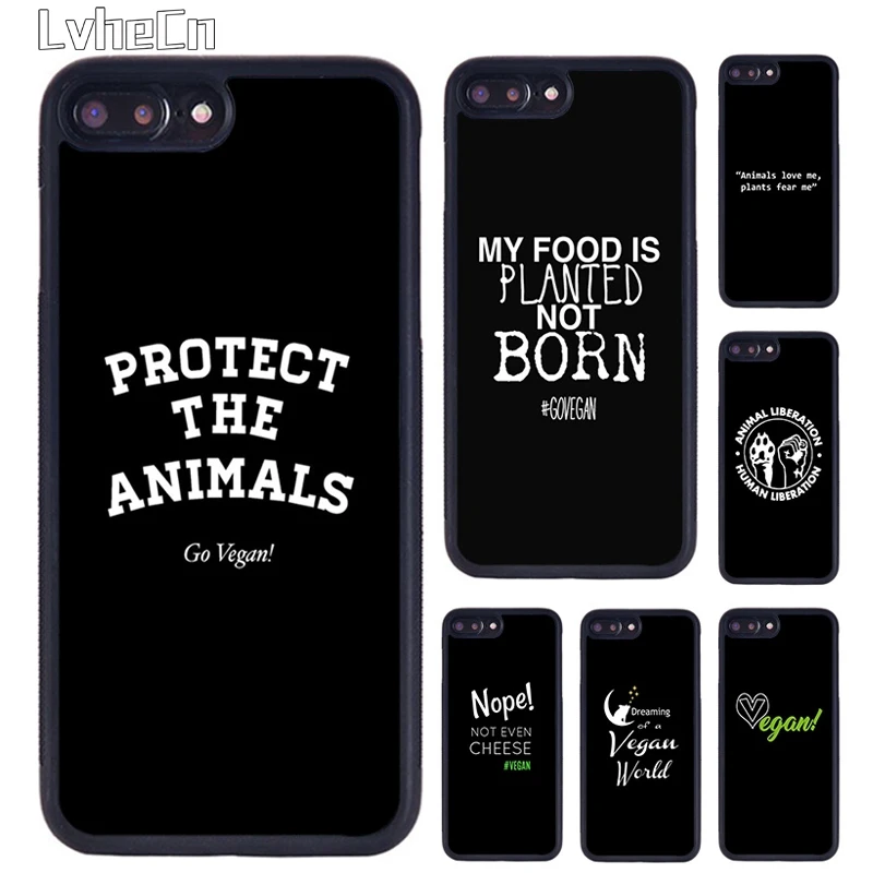 LvheCn vegan quotes Phone Case For iPhone 5 SE 6s 7 8 Plus 11 12 Pro X XR XS Max Samsung galaxy S7 S8 S9 S10 | Мобильные телефоны и