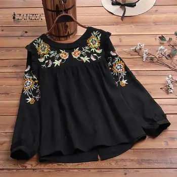Vintage Embroidery Tops Women's Floral Blouse 2020 ZANZEA Spring Long Sleeve Shirts Female Back Button Tunic Plus Size Blusas 7
Vintage Embroidery Tops Women's Floral Blouse 2020 ZANZEA Spring Long Sleeve Shirts Female Back Button Tunic Plus Size Blusas 7