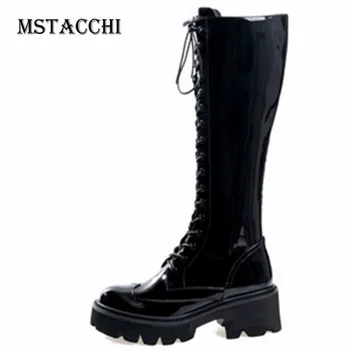 MStacchi Fashion Knee Bottes Femme Sexy Woman Shoes Ladies Thick Heel Patent Leather Boots Women Platform Keep Warm Zipper Boots 
MStacchi Fashion Knee Bottes Femme Sexy Woman Shoes Ladies Thick Heel Patent Leather Boots Women Platform Keep Warm Zipper Boots