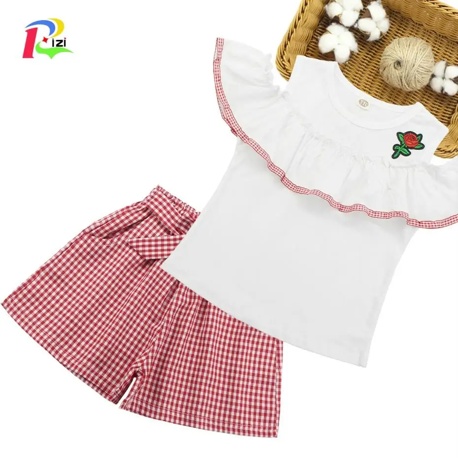 Girls Clothes Set Off Shoulder Shirt + Plaid Shorts 2PCS Suit Girls Set 2019 Kids Summer Wear For Girls 6 8 10 12 13 14 Year
Girls Clothes Set Off Shoulder Shirt + Plaid Shorts 2PCS Suit Girls Set 2019 Kids Summer Wear For Girls 6 8 10 12 13 14 Year
