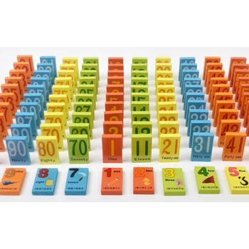 110PCS children's digital operation domino 110 piece baby learning puzzle building block wooden toy Montessori Toy