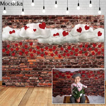 Mocsicka Dark Brick With Red Hearts Valentine's Day Photography Backdrops Clouds Decor Photo Booth Background For Photo Studio
Mocsicka Dark Brick With Red Hearts Valentine's Day Photography Backdrops Clouds Decor Photo Booth Background For Photo Studio