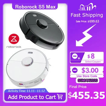 Newest Roborock S5 Max Automatic robot Vacuum Cleaner Laser Navigation WIFI APP for Home Smart Sweeping Robotic Cleaning Mope
Newest Roborock S5 Max Automatic robot Vacuum Cleaner Laser Navigation WIFI APP for Home Smart Sweeping Robotic Cleaning Mope