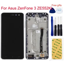 Panneau de moniteur LCD pour Asus ZenFone 3 ZE552KL Z012D Z012DC Z012DA, panneau de capteur tactile, cadre d'assemblage=