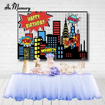 InMemory Boys Birthday Party Backdrops For Photo Studio Cartoon Superhero Theme Building Comics Photography Backgrounds Custom
InMemory Boys Birthday Party Backdrops For Photo Studio Cartoon Superhero Theme Building Comics Photography Backgrounds Custom