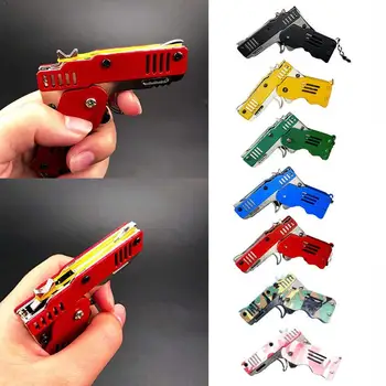 1set Zinc Alloy Metal Mini Foldable Rubber Band Shooter Gun Gift Key Toy Ring Rubber Rubber Children's Gun Novelty Pistol B D2P8
1set Zinc Alloy Metal Mini Foldable Rubber Band Shooter Gun Gift Key Toy Ring Rubber Rubber Children's Gun Novelty Pistol B D2P8