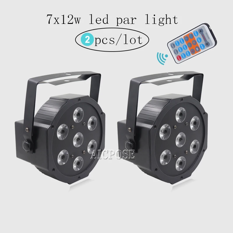 2 шт. 25 Угловые большие линзы 7x12 Вт led Par огни с пультом дистанционного управления