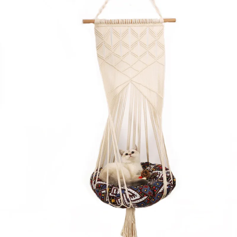 Hand-Woven cat Hanging Basket Swing, Pet Flower Mesh Cage Nest Swing Bed Hammock Toy Washable, All Seasons
Hand-Woven cat Hanging Basket Swing, Pet Flower Mesh Cage Nest Swing Bed Hammock Toy Washable, All Seasons