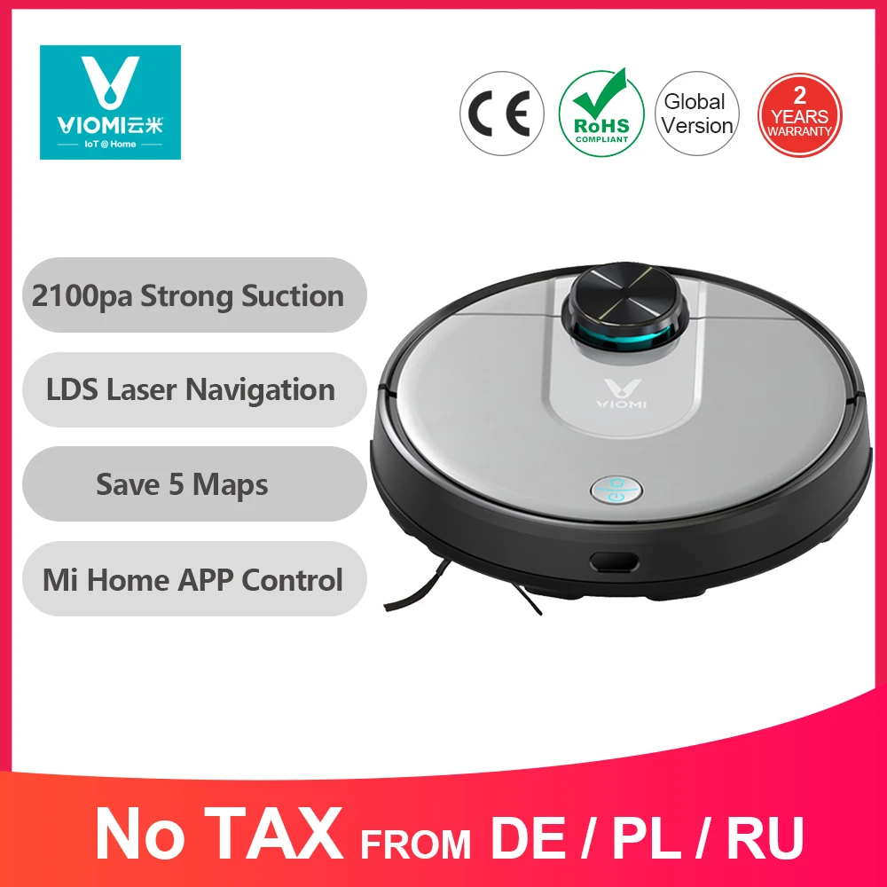 VIOMI V2 PRO 2 in 1 LDS+SLAM Robot Vacuum Cleaner for Home, Wet and Dry Sweep and Mop, Quiet, Mijia APP Control, Save 5 Maps
VIOMI V2 PRO 2 in 1 LDS+SLAM Robot Vacuum Cleaner for Home, Wet and Dry Sweep and Mop, Quiet, Mijia APP Control, Save 5 Maps