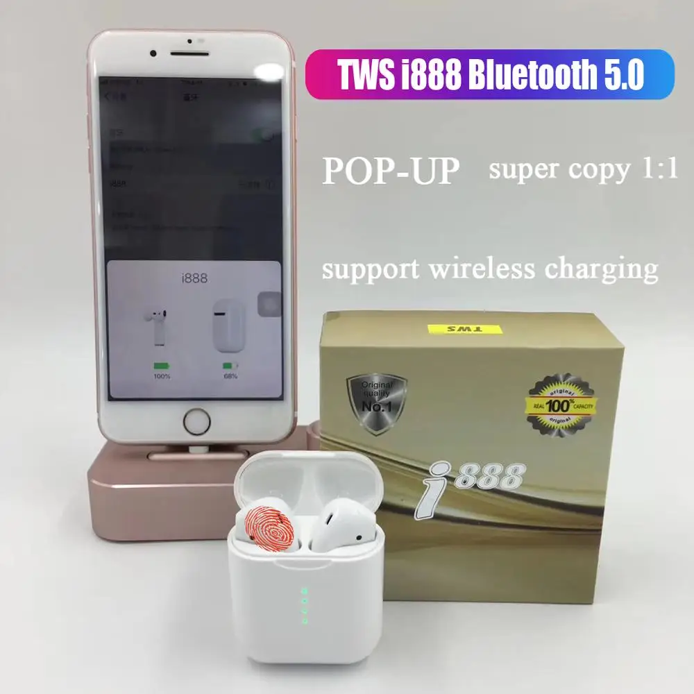 Original i888 TWS 1:1 Replica Wireless Earphone Bluetooth 5.0 Headset Earbuds Touch Control w/ Charging Box Wireless Charging
Original i888 TWS 1:1 Replica Wireless Earphone Bluetooth 5.0 Headset Earbuds Touch Control w/ Charging Box Wireless Charging