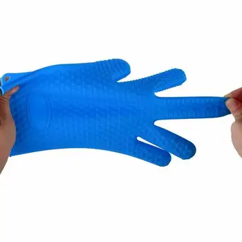 Silicone Oven Glove Heat Resistant Thick Cooking BBQ Microwave Five Fingers Gadgets Oven Tools Gloves Grill Accessories Kit R3L0