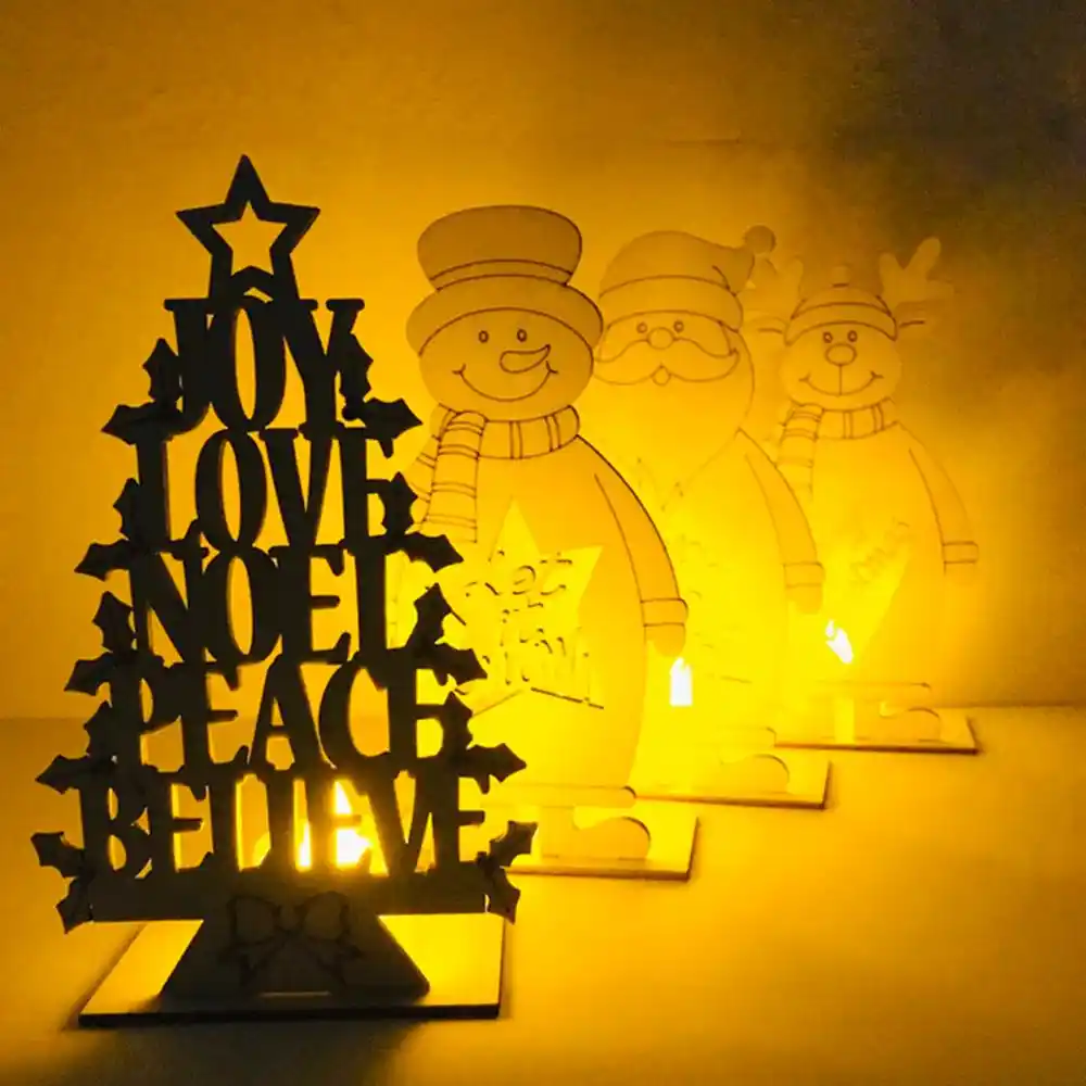 santa claus ornament wooden christmas tree home decorations elk