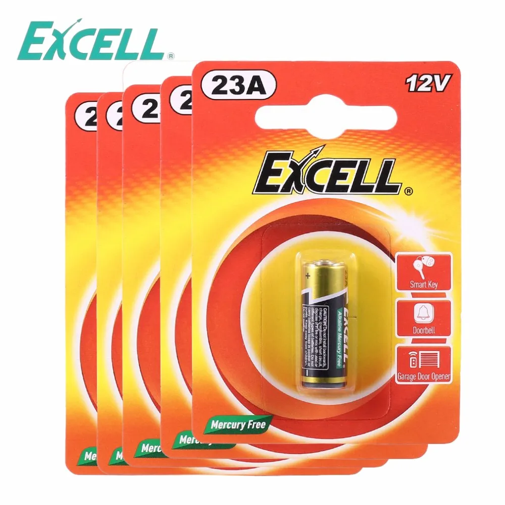 5pcs/set EXCELL 12V 23A Mercury Free Button Cell Replacement Battery for Smart Key Doorbell Garage Door Opener Flashlight
5pcs/set EXCELL 12V 23A Mercury Free Button Cell Replacement Battery for Smart Key Doorbell Garage Door Opener Flashlight