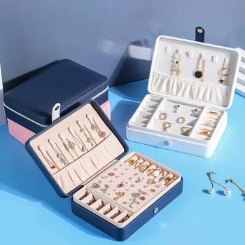 Protable Travel Jewelry Organizer Pendant Earring Ring Necklace Jewelry Storage Box PU Leather Women Cosmetics Container Boxes
Protable Travel Jewelry Organizer Pendant Earring Ring Necklace Jewelry Storage Box PU Leather Women Cosmetics Container Boxes