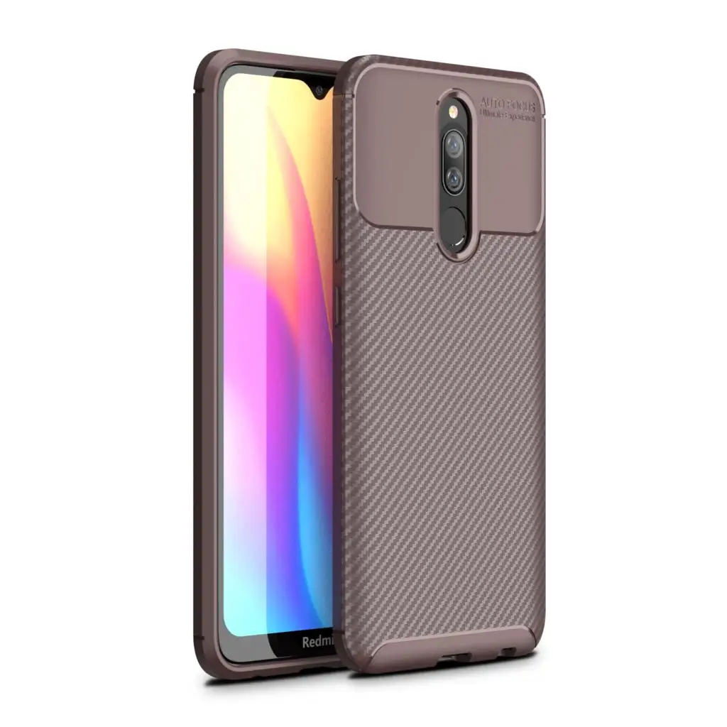 Чехол для Xiaomi Redmi 8 Мягкий бампер из углеродного волокна ТПУ Силиконовая задняя