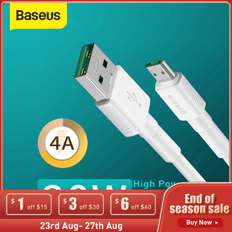 USB-кабель Baseus 4A кабель для быстрой зарядки Micro USB VOOC OPPO R15 R11S Plus A77 передачи данных |