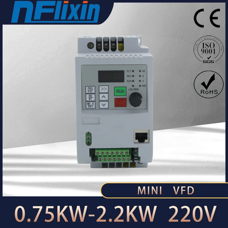 

2.2KW 220V VDF Inverter Single Phase input 220V 3 Phase Output Frequency Converter Adjustable Speed Drive For CNC Motor