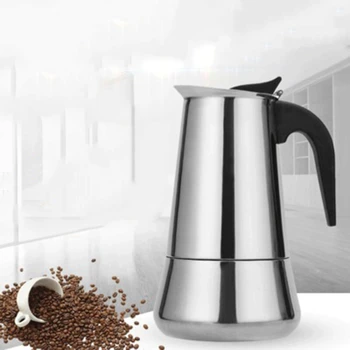 Stainless Steel Moka Pot European Style Coffee Cup Portable Electric Coffee Pot 100Ml 
Stainless Steel Moka Pot European Style Coffee Cup Portable Electric Coffee Pot 100Ml